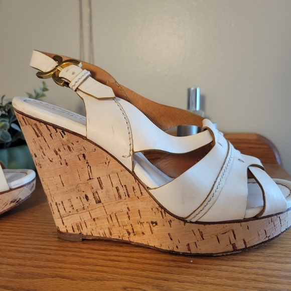 Chloe wedge sandals cream size 8 - Picture 8 of 12